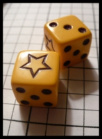 Dice : Dice - 6D - Yellow Pipped with Star - Chimera Hobby Shop Apr 2010